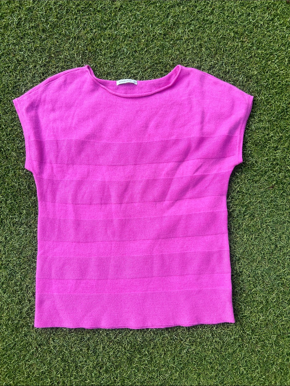 Staccato Bright Pink Short Sleeve Knit Top